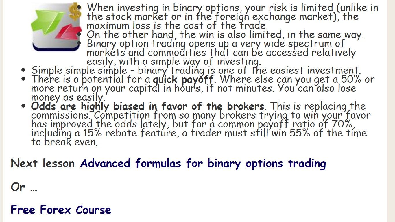 Binary option trading pros and cons