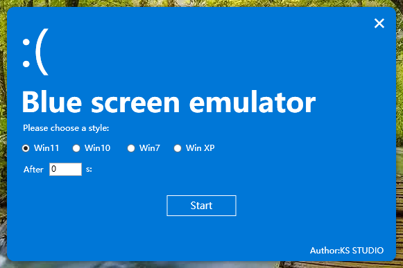 Blue screen emulator