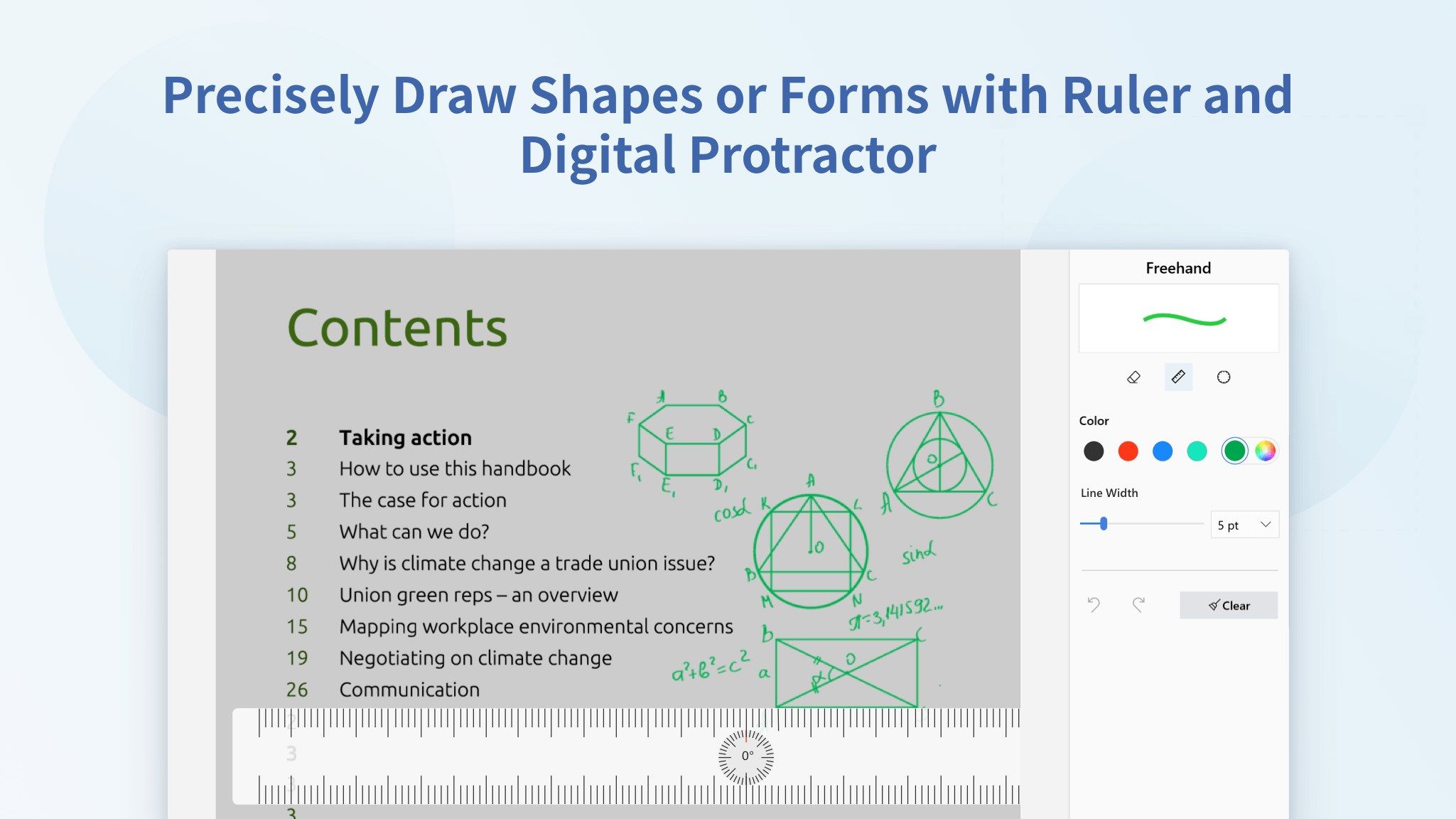 Precisely Draw Shapes or Forms with Ruler and Digital Protractor