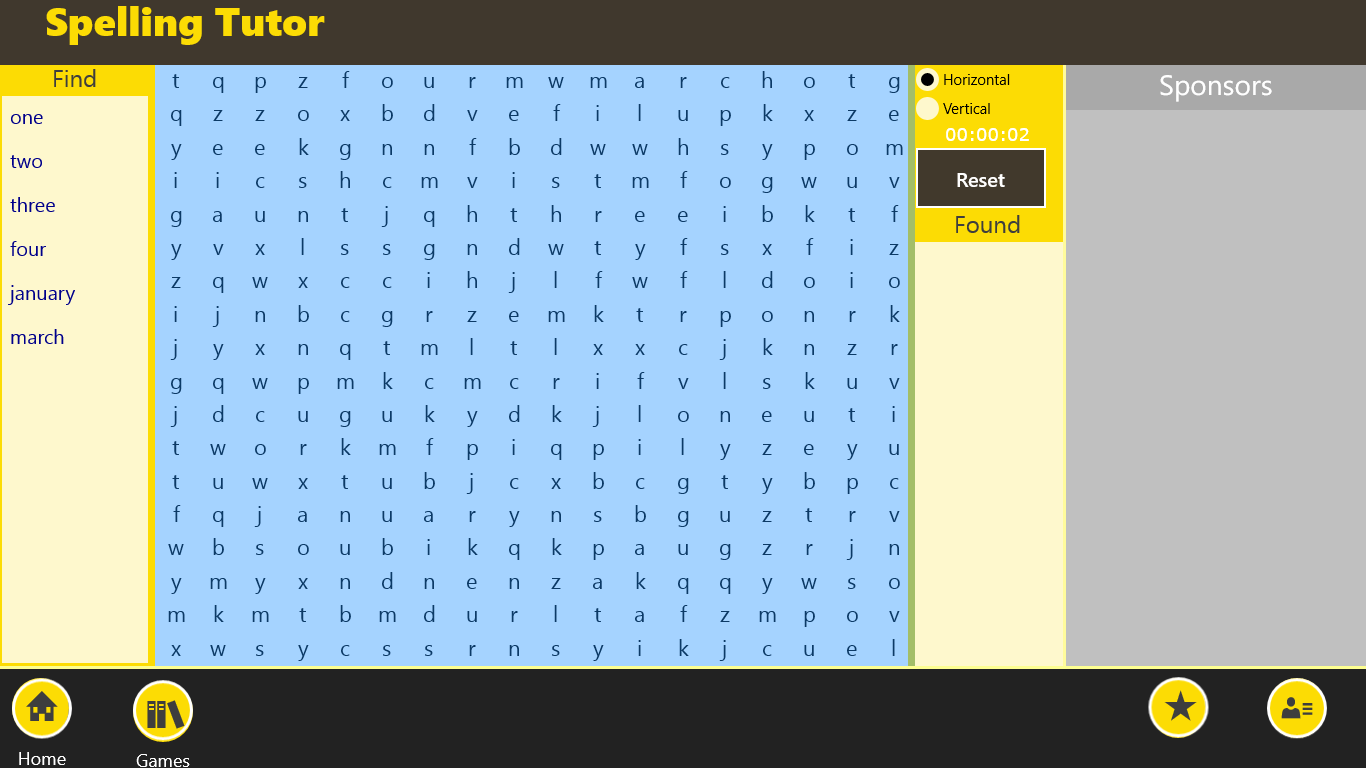 Word Finder, using the list of spelling words.