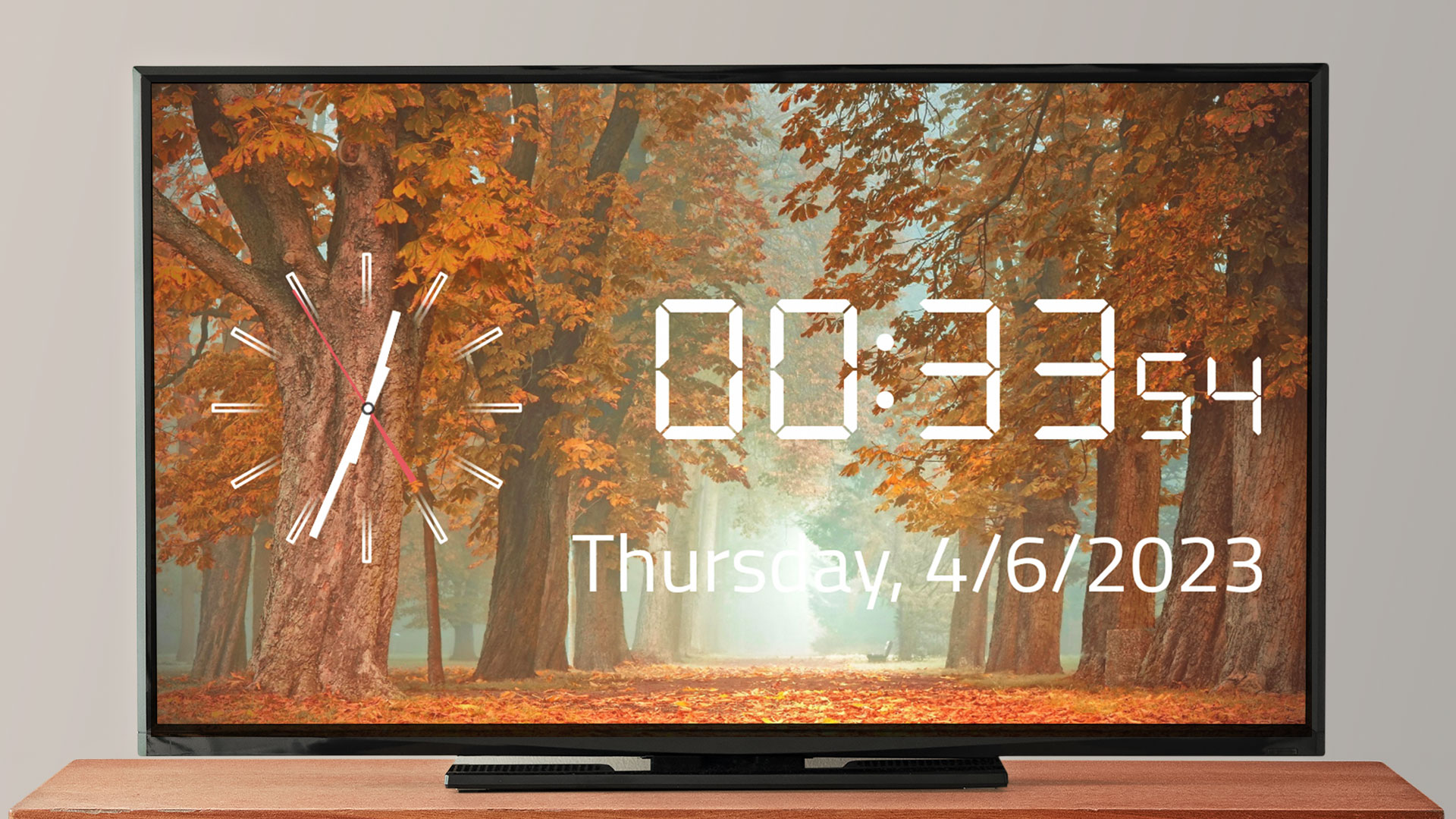 Autumn Ambience Clock HD: Analog And Digital Clock Screensaver For Tablets And Fire TV - NO ADS