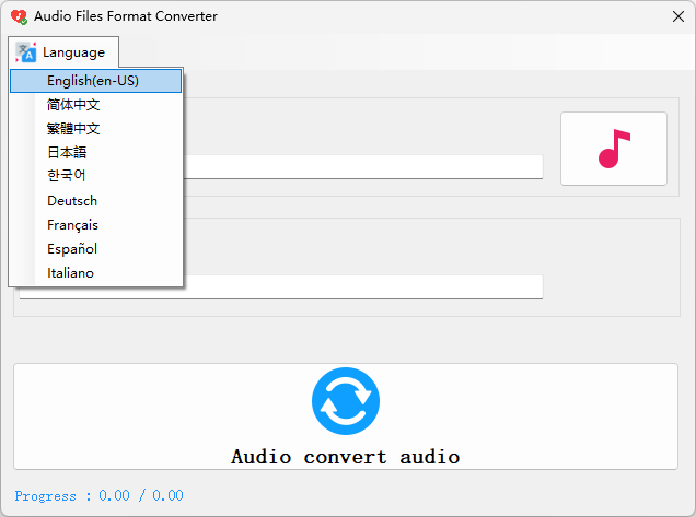 Audio files format converter