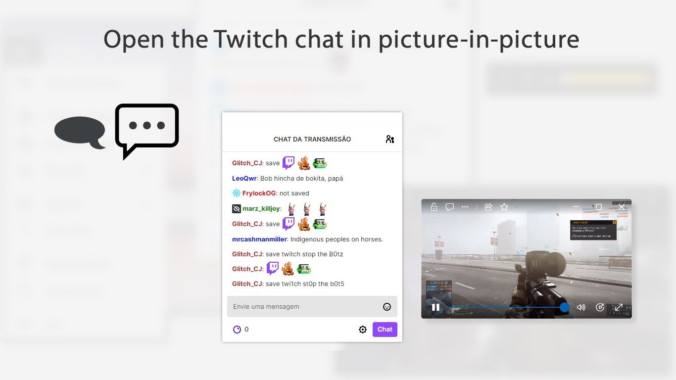 Open the Youtube or Twitch Chat in picture-in-picture | uView Player Lite