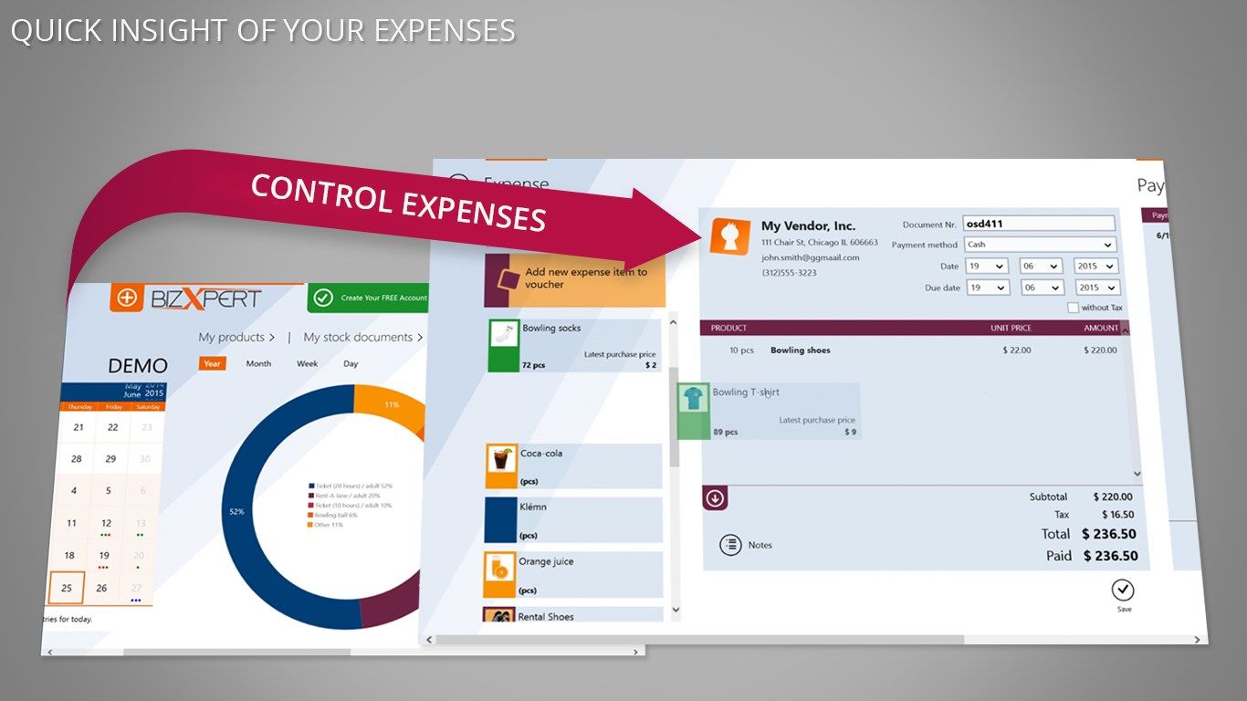 Not just invoicing, control your expenses in your business life