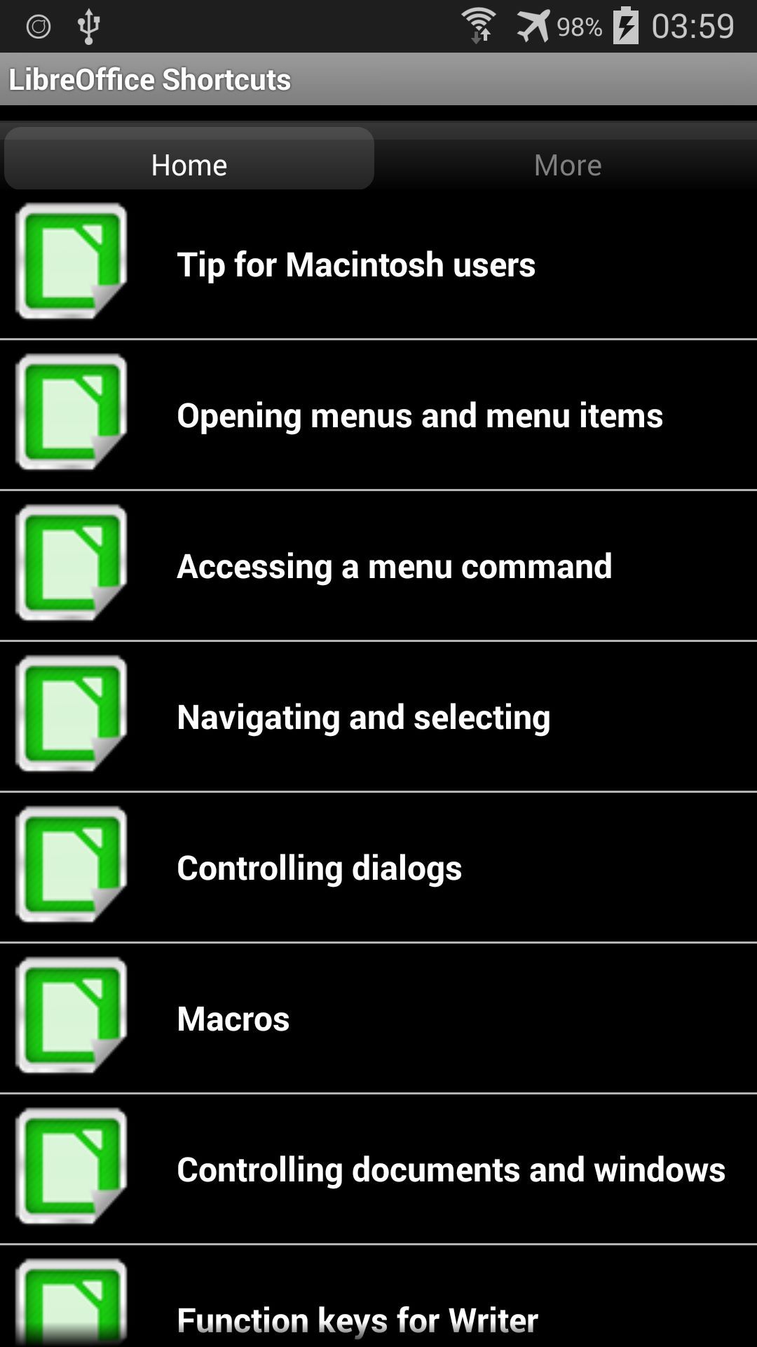 LibreOffice Shortcuts