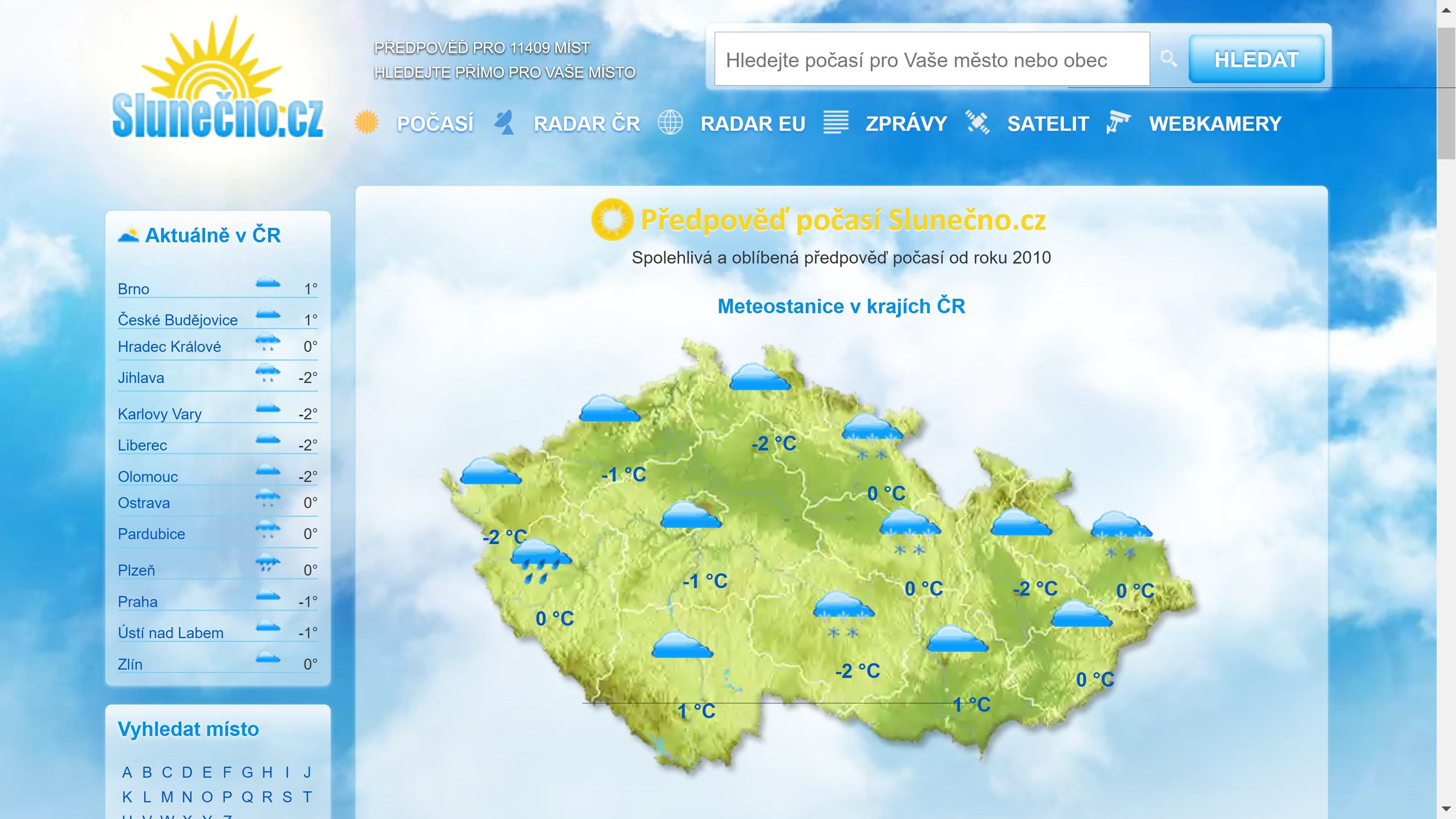 Weather Forecast Slunecno.cz