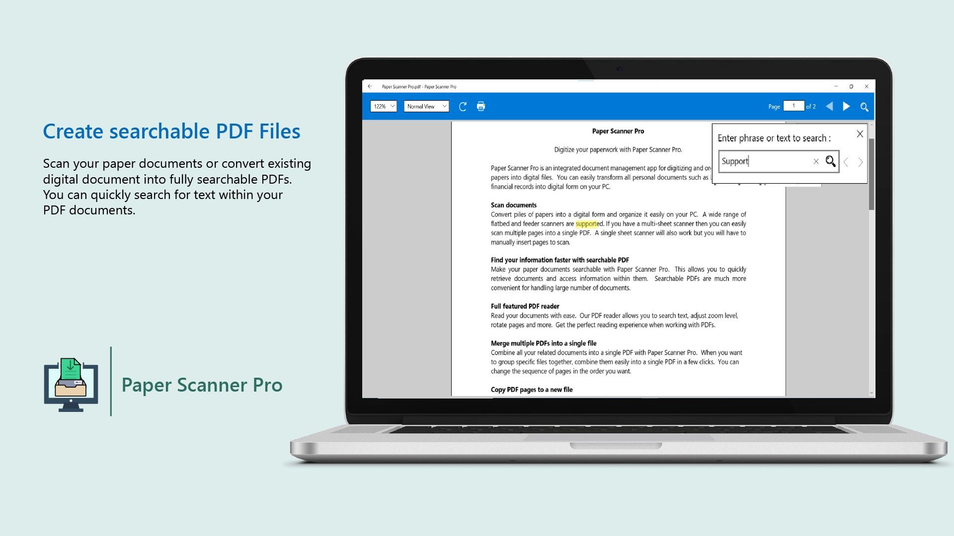 Create Searchable PDF files