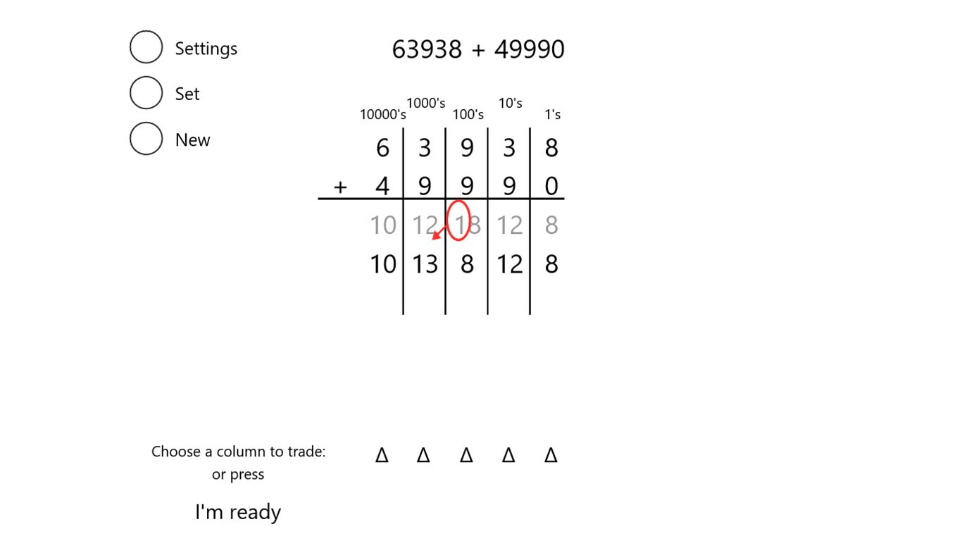 Problems with two to five digits.