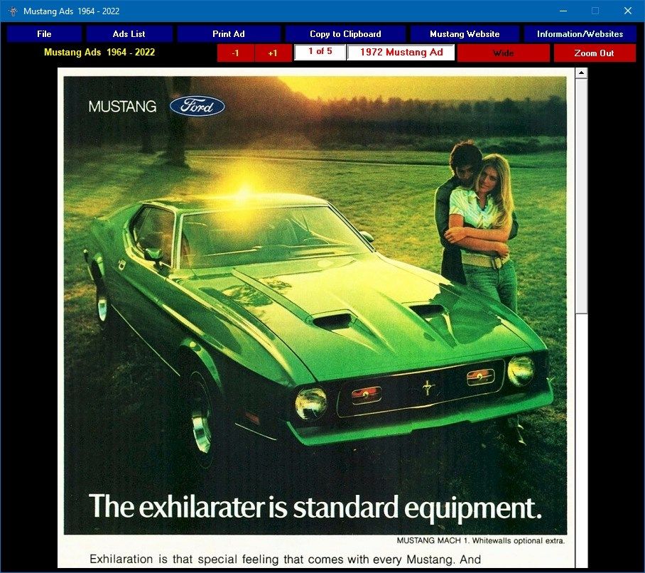Ford Mustang Ads 1964-2022