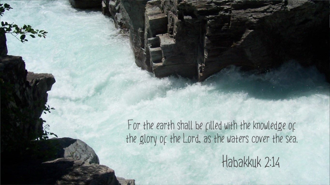FOR THE EARTH SHALL BE FILLED WITH THE KNOWLEDGE OF THE GLORY OF THE LORD, AS THE WATERS COVER THE SEA. HABAKKUK 2:14