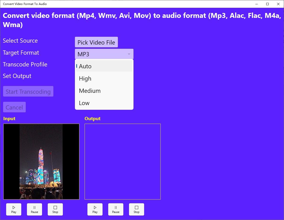 Convert Video Format To Audio-Mp4 To Mp3