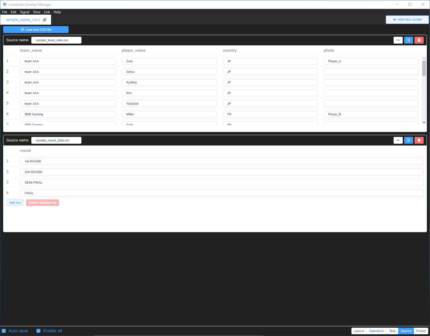 Csv edit mode