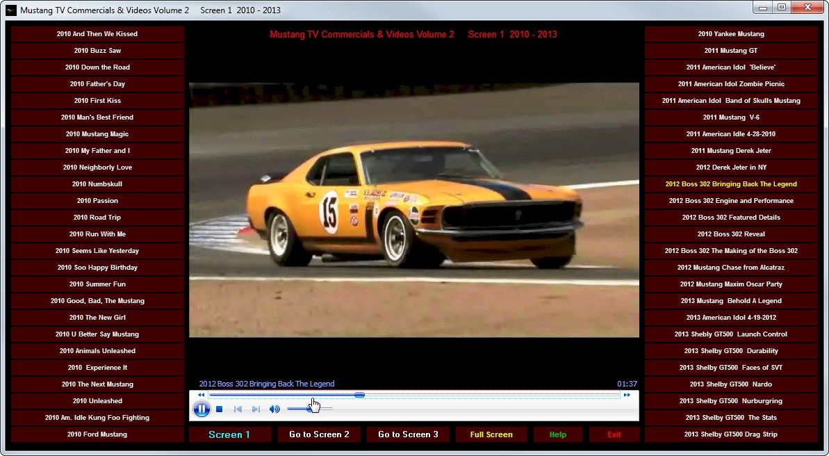 Screen 1 playing  "2012 Boss 302 Bring Back the Legend" video