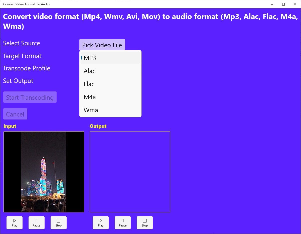 Convert Video Format To Audio-Mp4 To Mp3