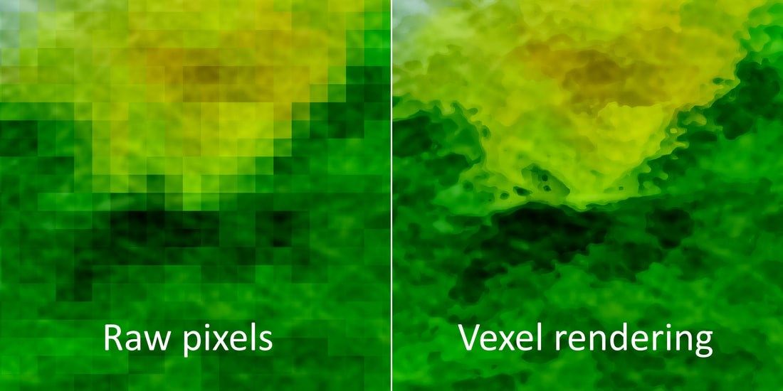 Our vexel rendering can enlarge an image to 40x
