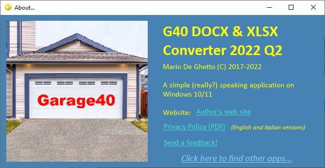 G40 DOCX XLSX Converter 2022 Q2