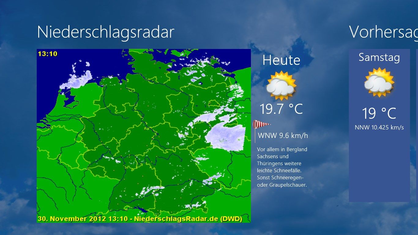Radarbilder von Deutschland jede 5 Minuten