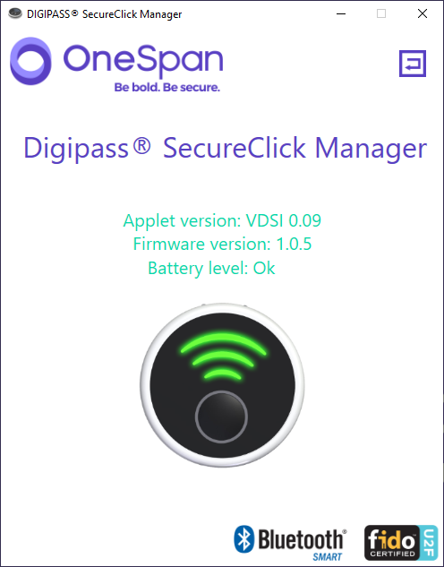 Bluetooth Digipass Manager app