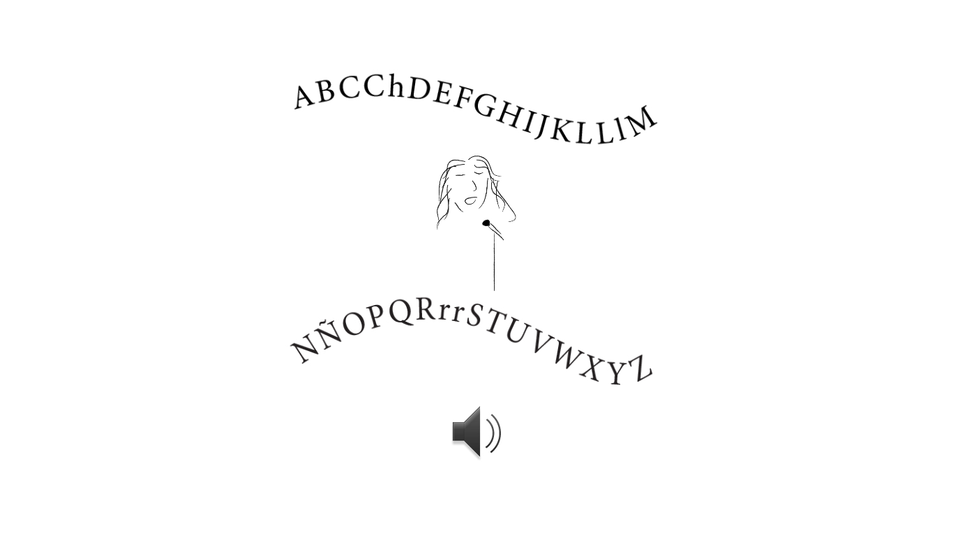 The alphabet song sung by a child.