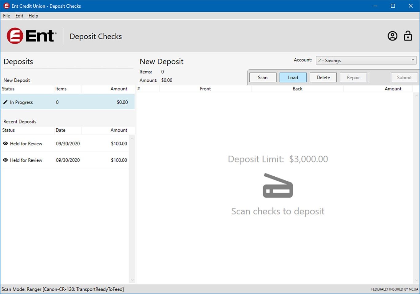 Ent Business Check Deposit