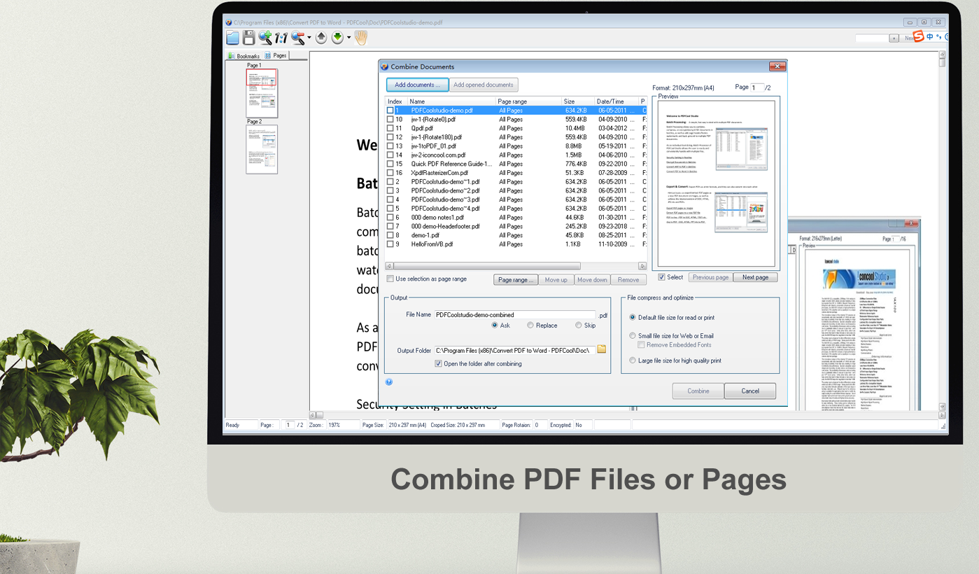 Combine PDF Files or Pages