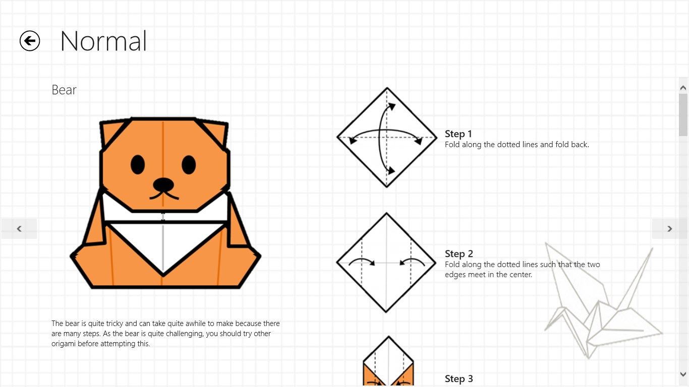 Just Origami Bear and instructions
