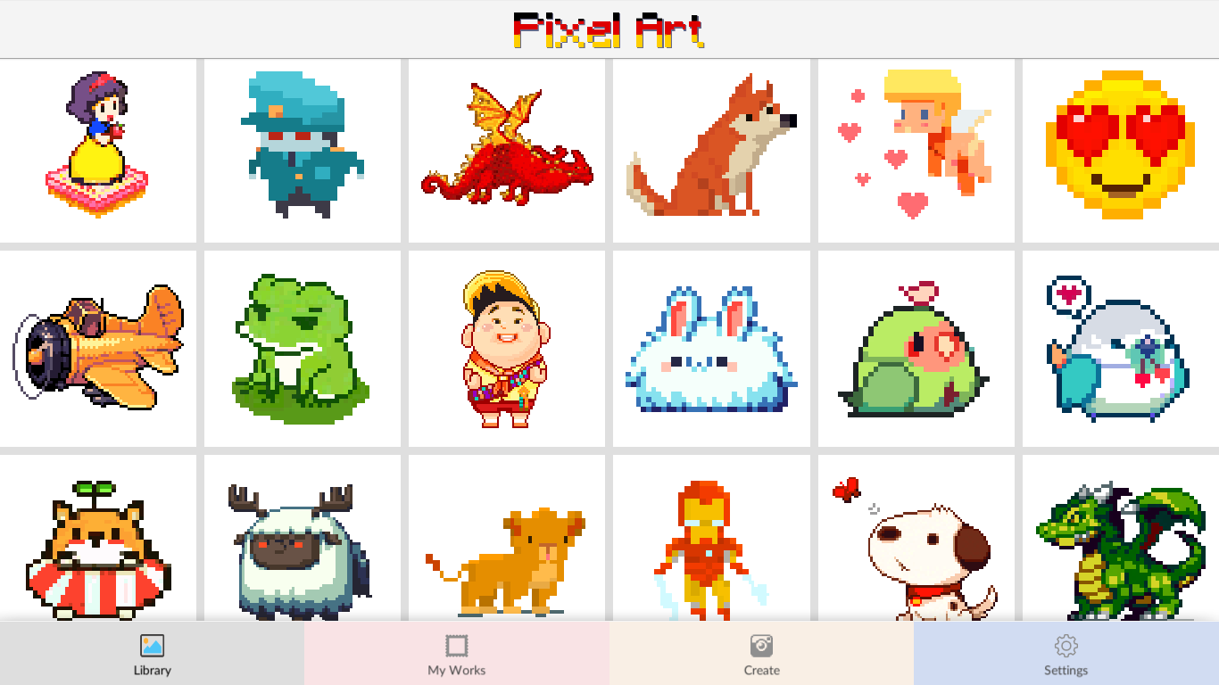 Pixel Art: Color by Number.