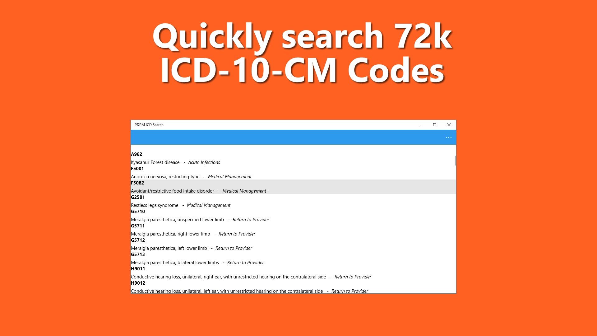 PDPM ICD Search