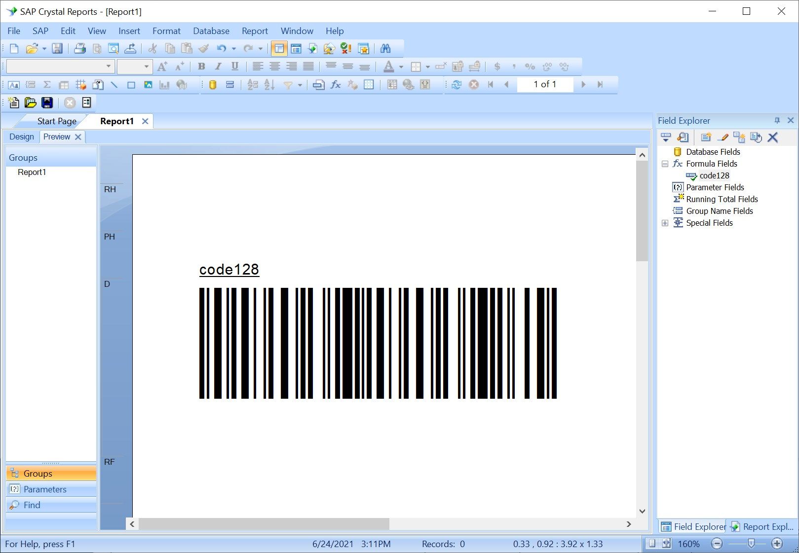 Create barcodes in Crystal Reports