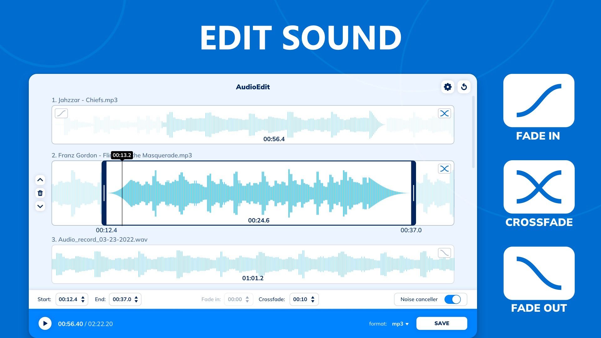 AUDIOEDIT: Audio Editing Tool