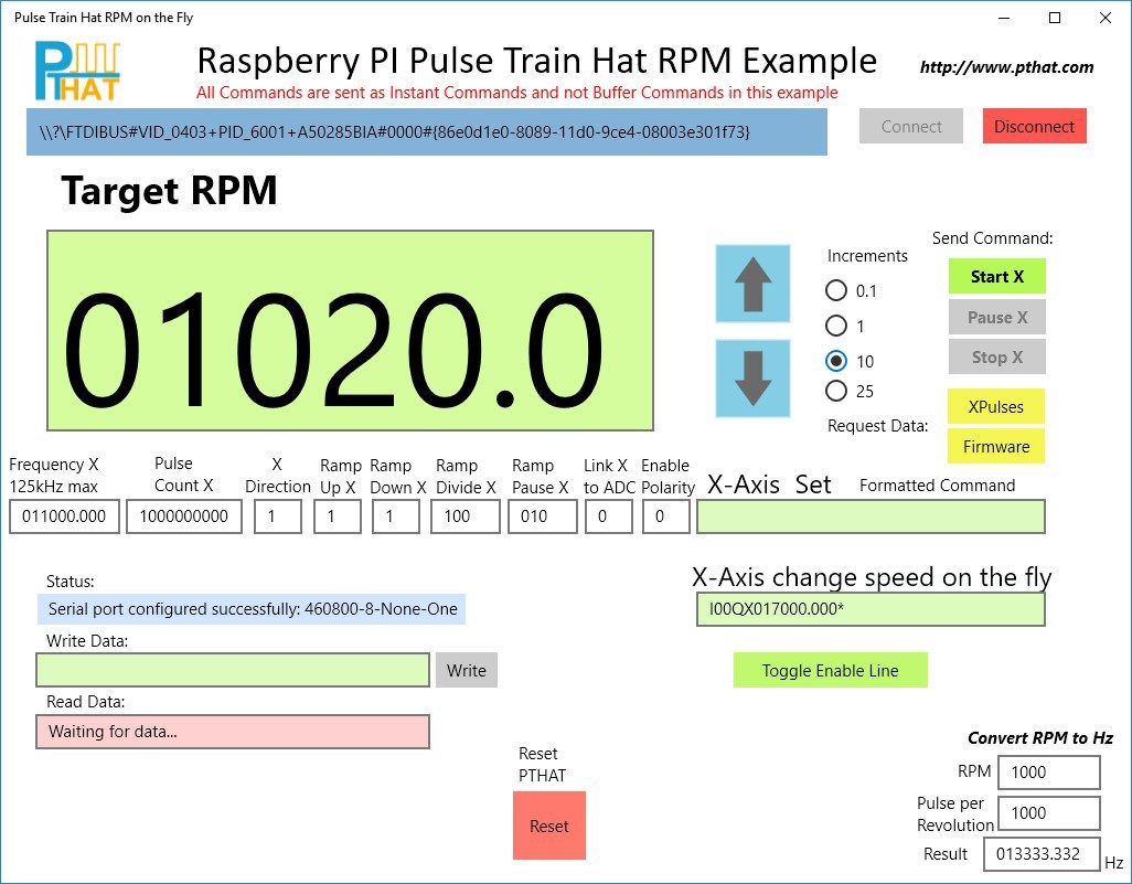 Pulse Train Hat RPM on the Fly