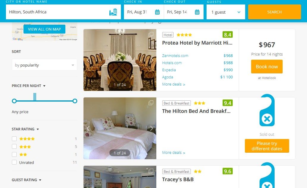Find the best hotels
