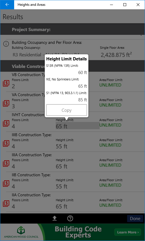 Inspect the calculation parameters behind the results