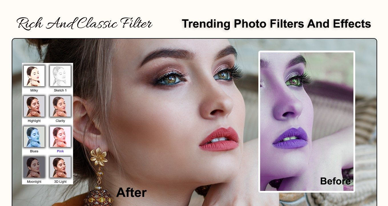Glitter and Pixel Effects Photo Editor