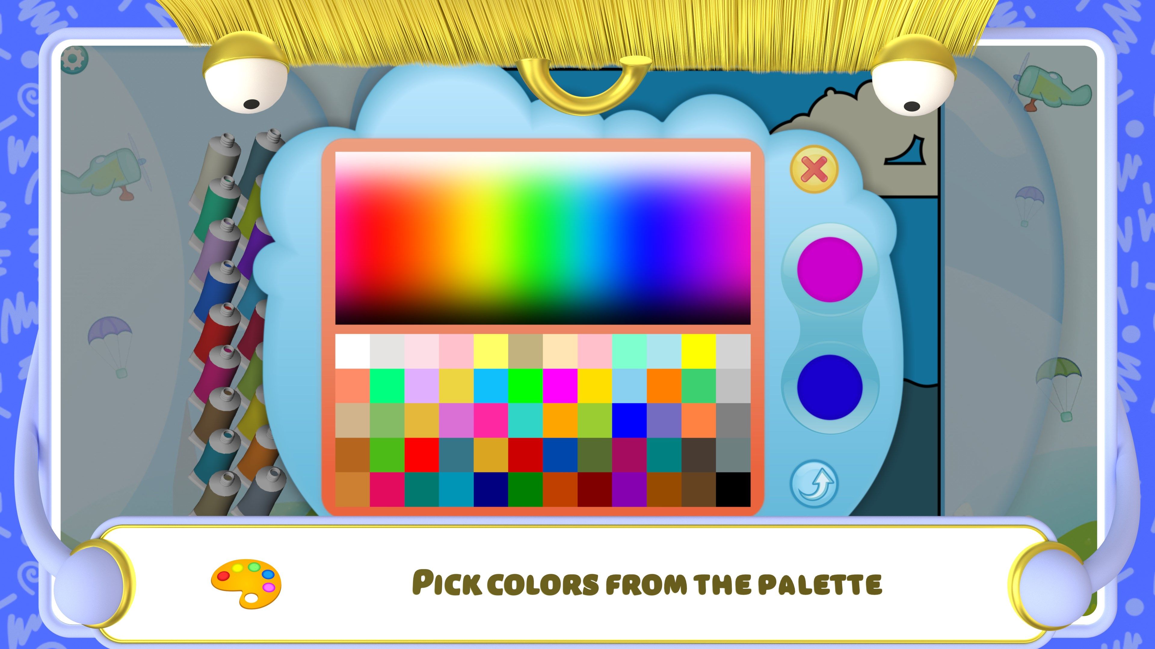 Pick colors from the palette