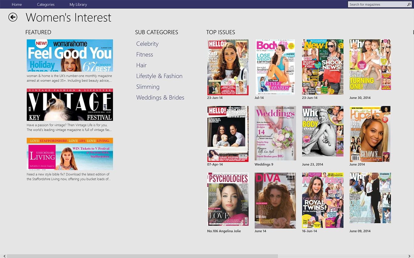 Browse over 1000 magazines