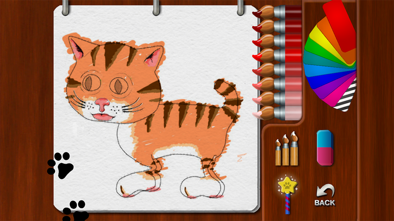Color a cat using the painting tools