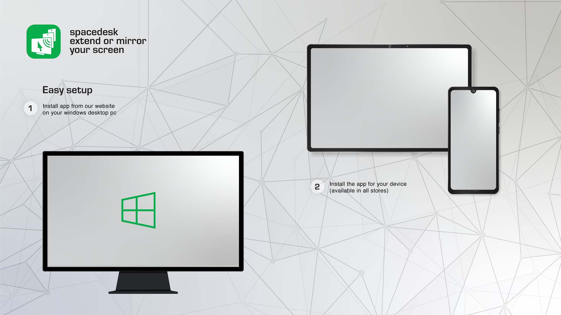 spacedesk (multi monitor display extension screen)