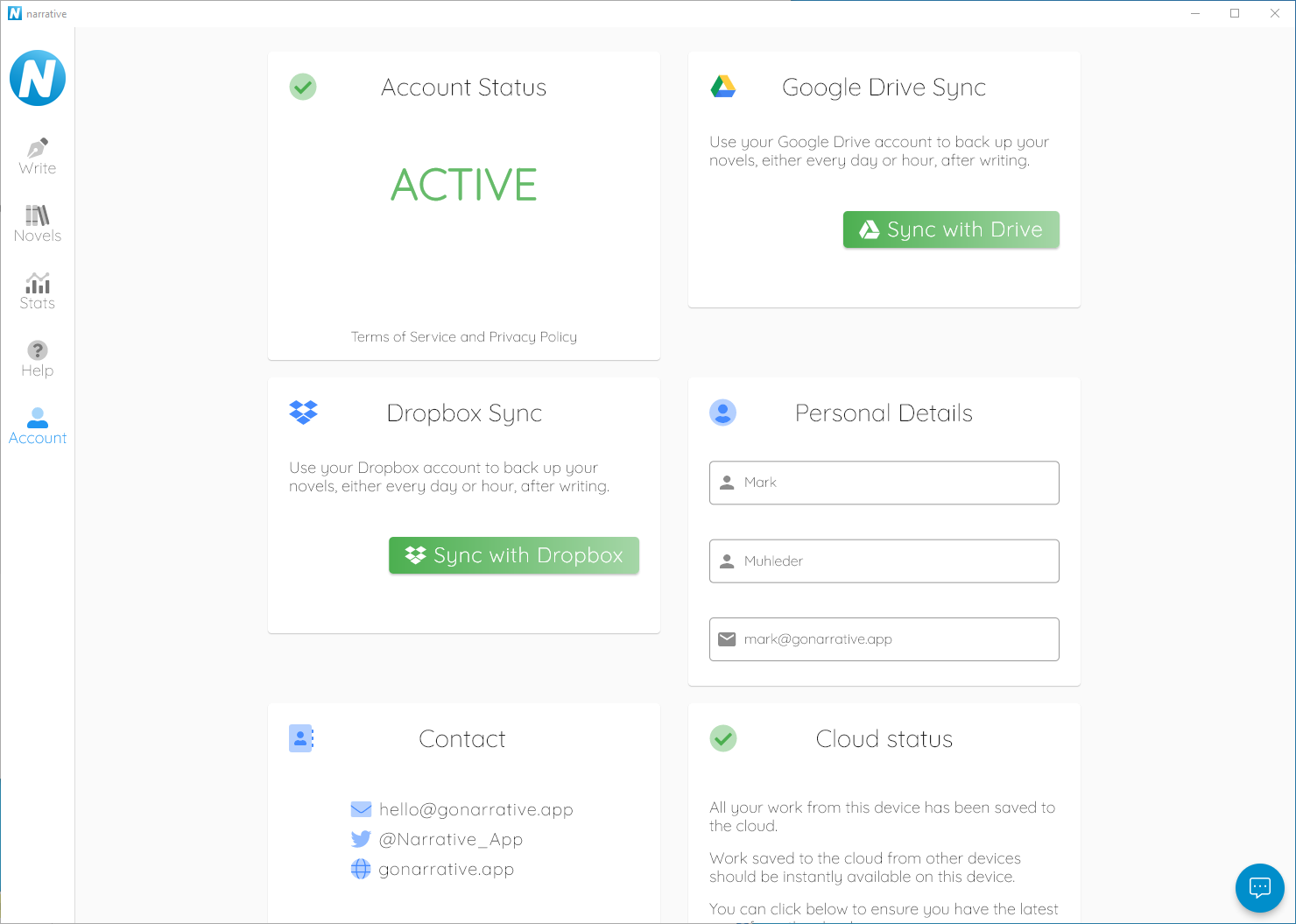 Backup your work to Google Drive or Dropbox.