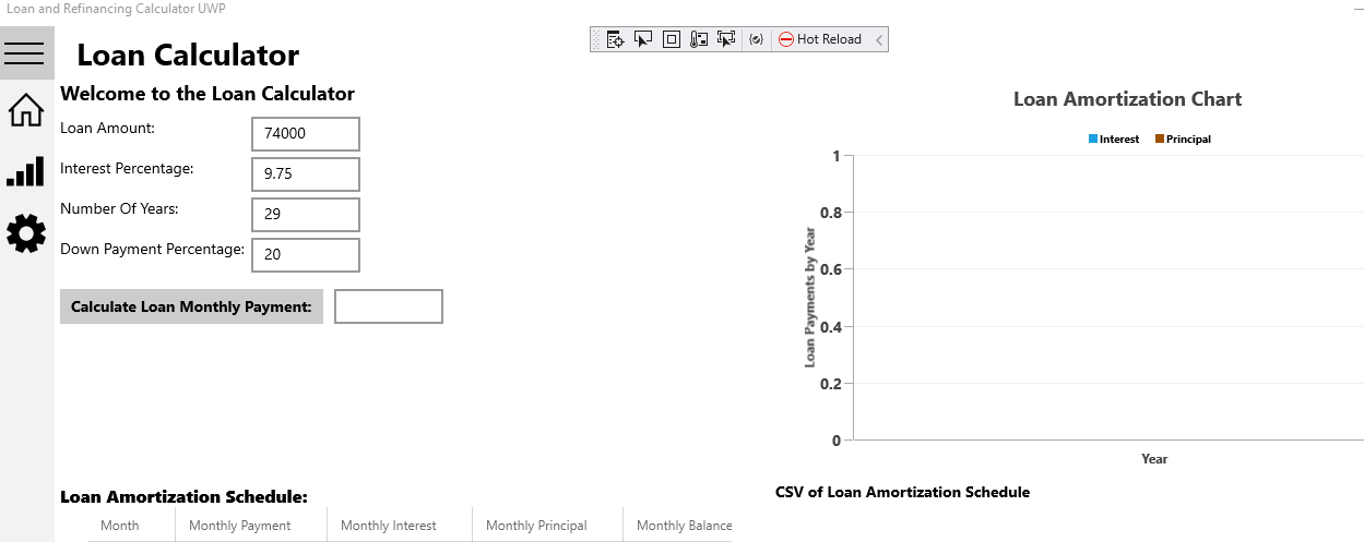 Loan Calculation Inputs