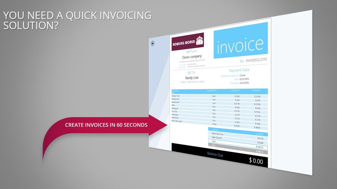 Inventory and invoice management with 9 ready made templates