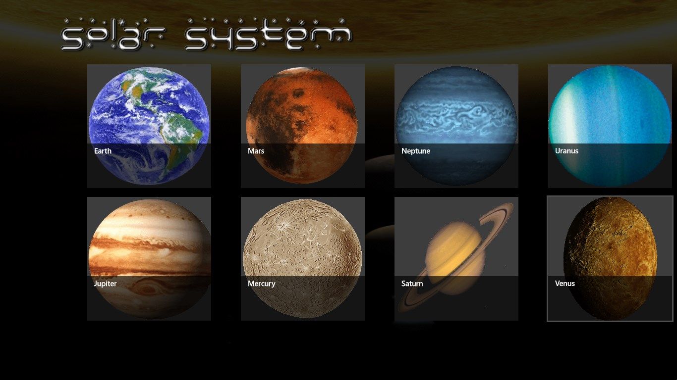 Select from the list of the planets of our solar system