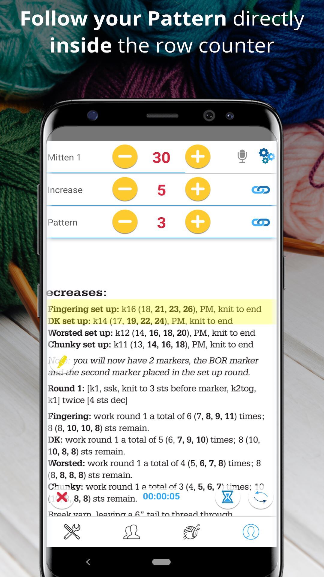 Row Counter - Knit and Crochet App