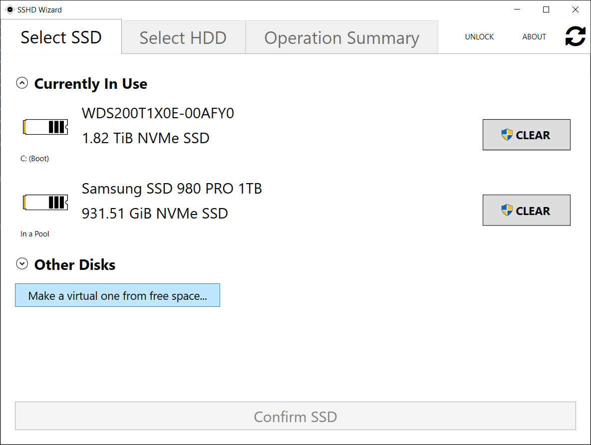 selecting SSD