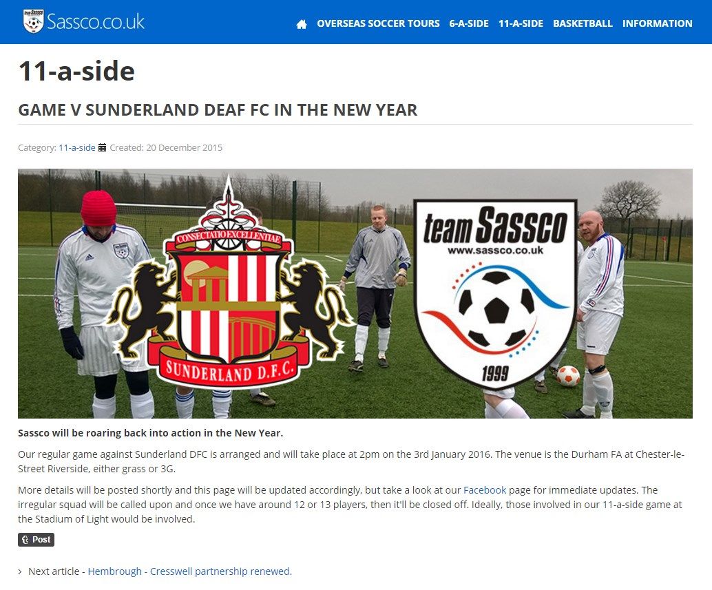 Sassco.co.uk Football