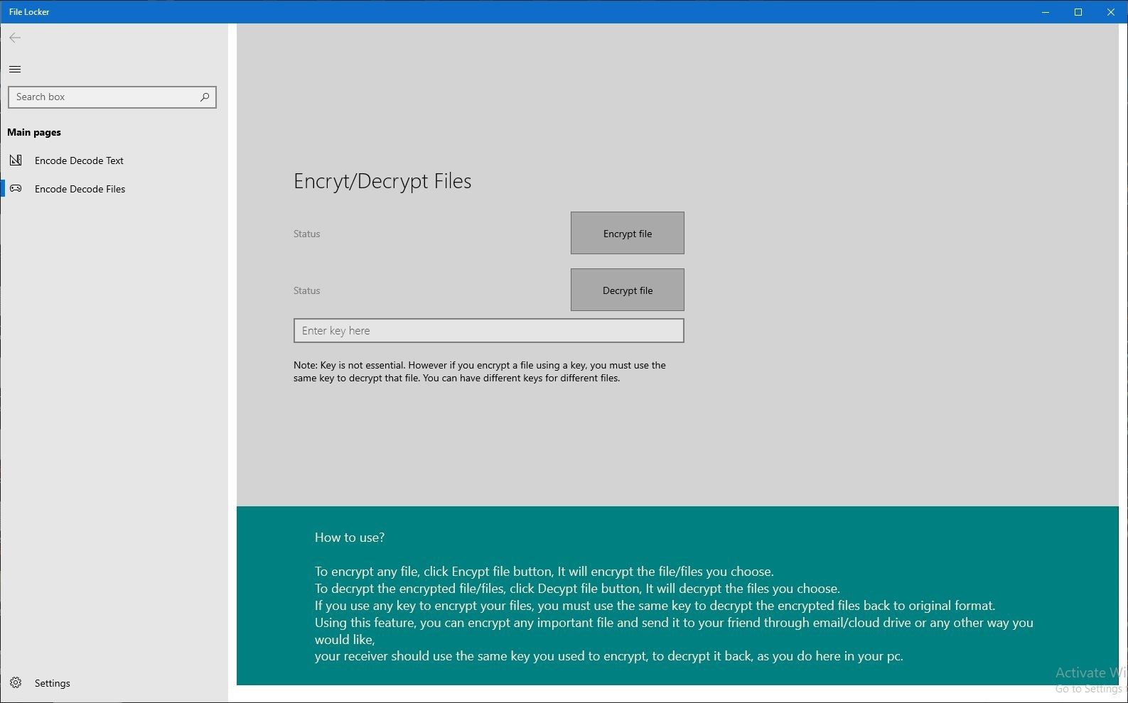 File Locker (Encrypter Decrypter)