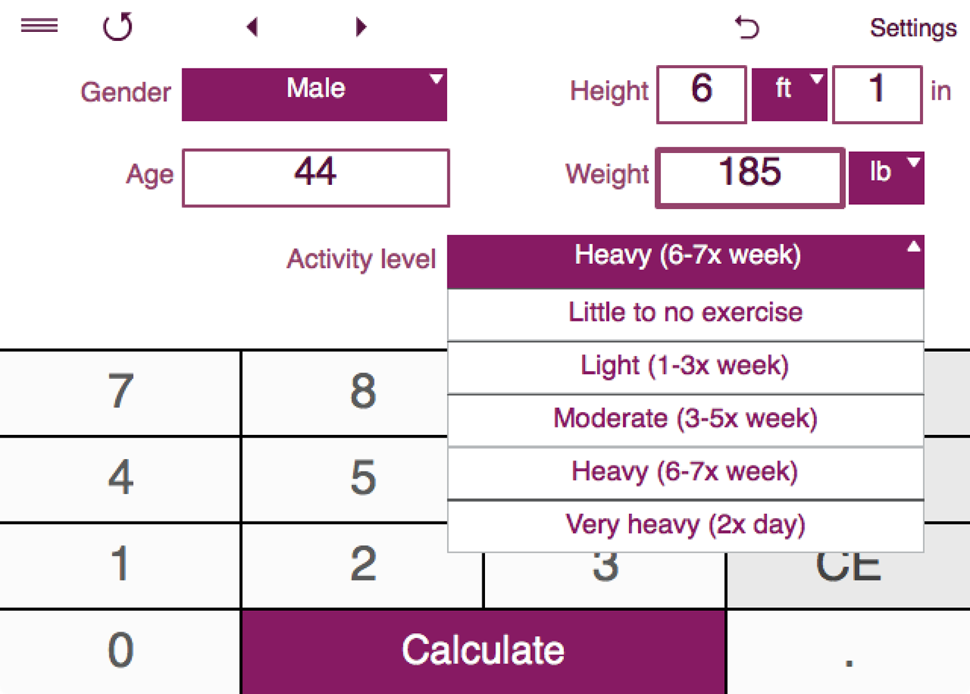 TDEE + BMR + BMI Calculator