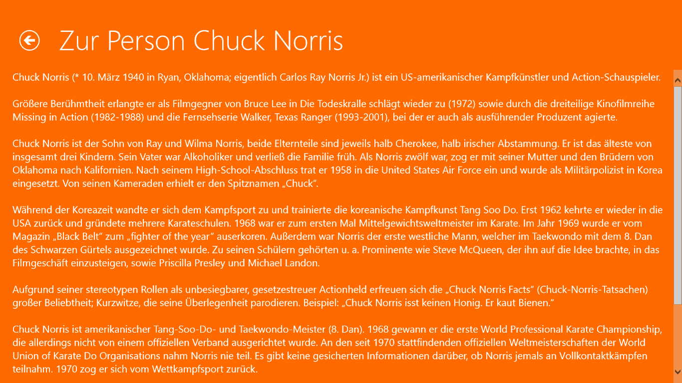 Daten und Fakten über Chuck Norris