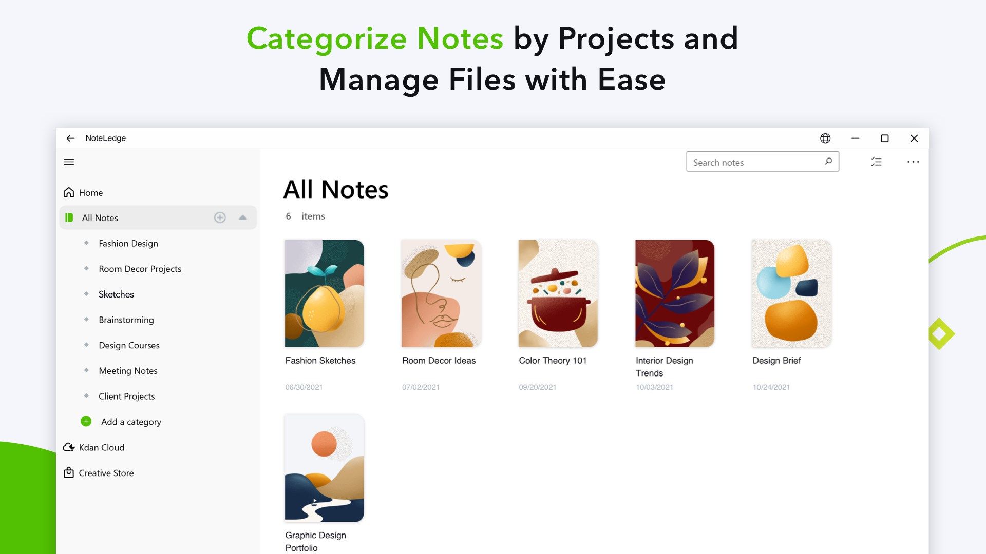 Categorize Notes by Projects and Manage Files with Ease