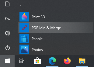 Launch PDF Join & Merge from Windows Start menu